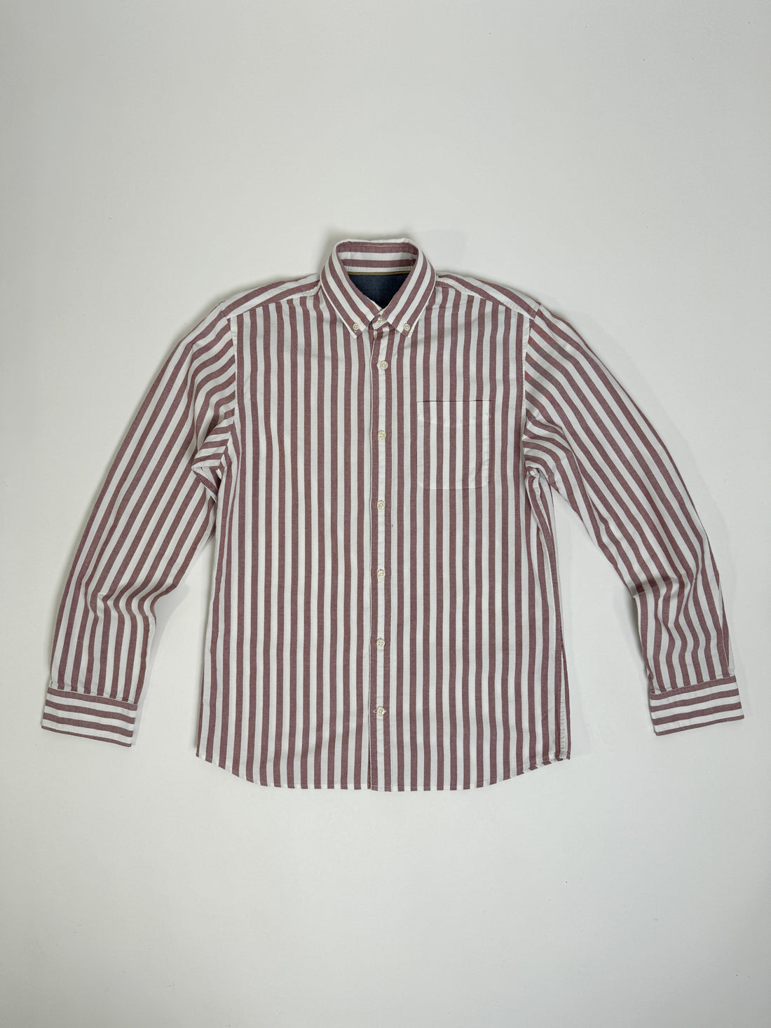 Vintage Red and White Striped Oxford Shirt