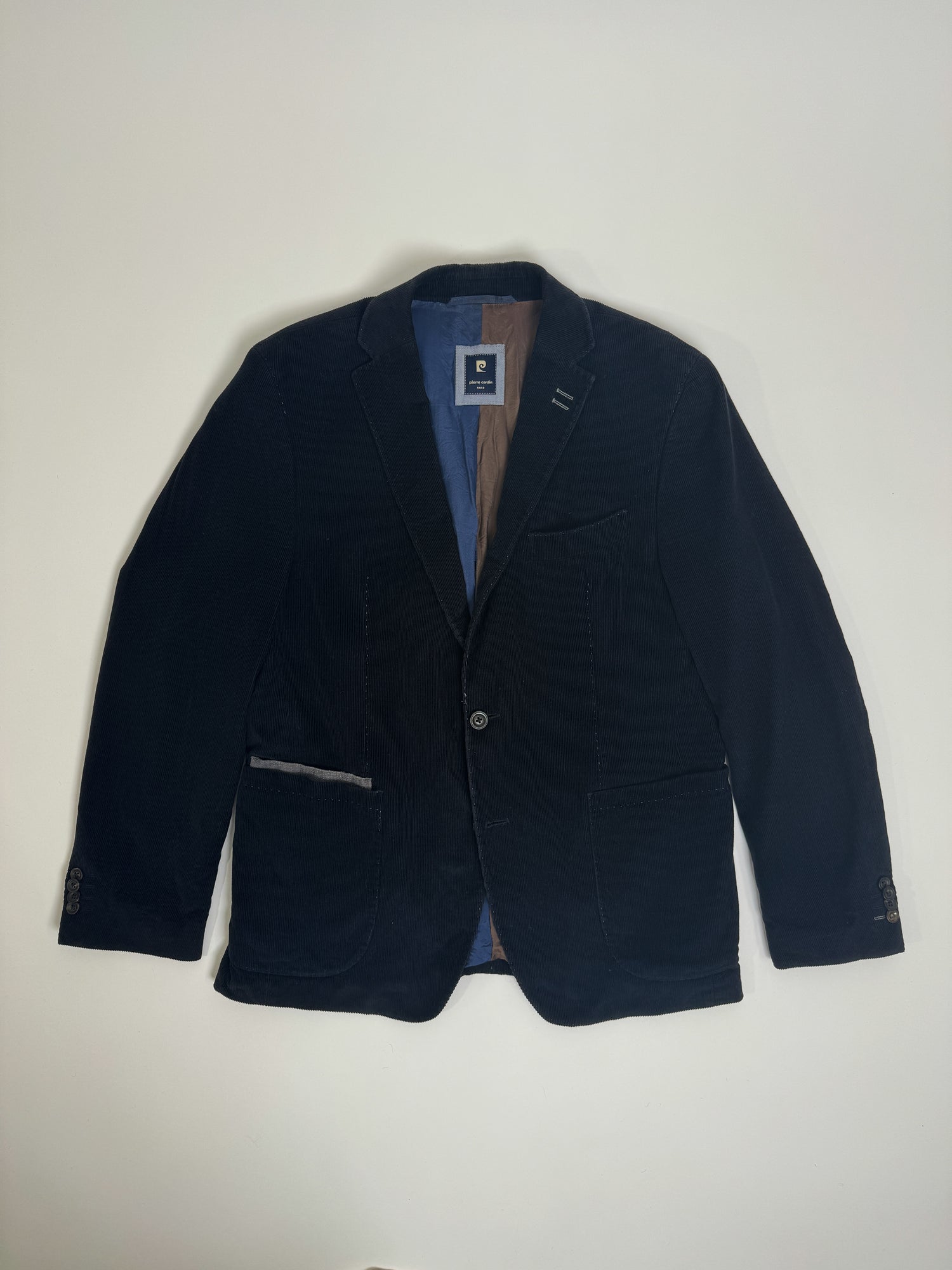 Pierre Cardin Navy Corduroy Wool Blazer