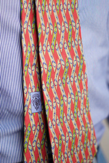 Gucci Red Spur Silk Tie