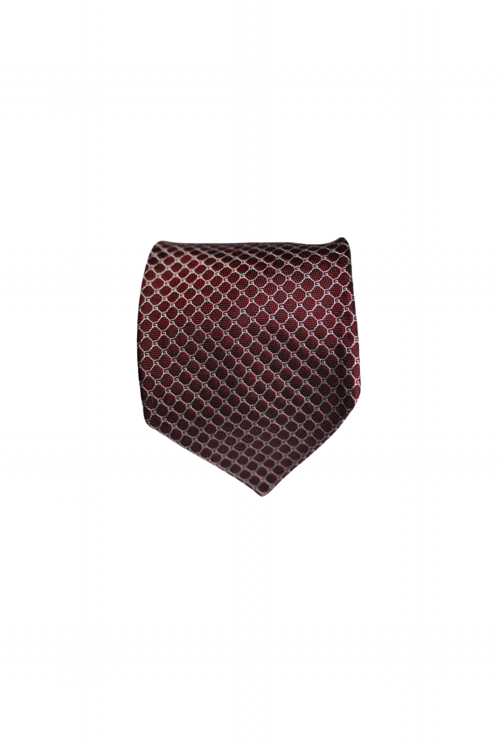 Gucci Dark Red and Silver Chain Print Silk Tie