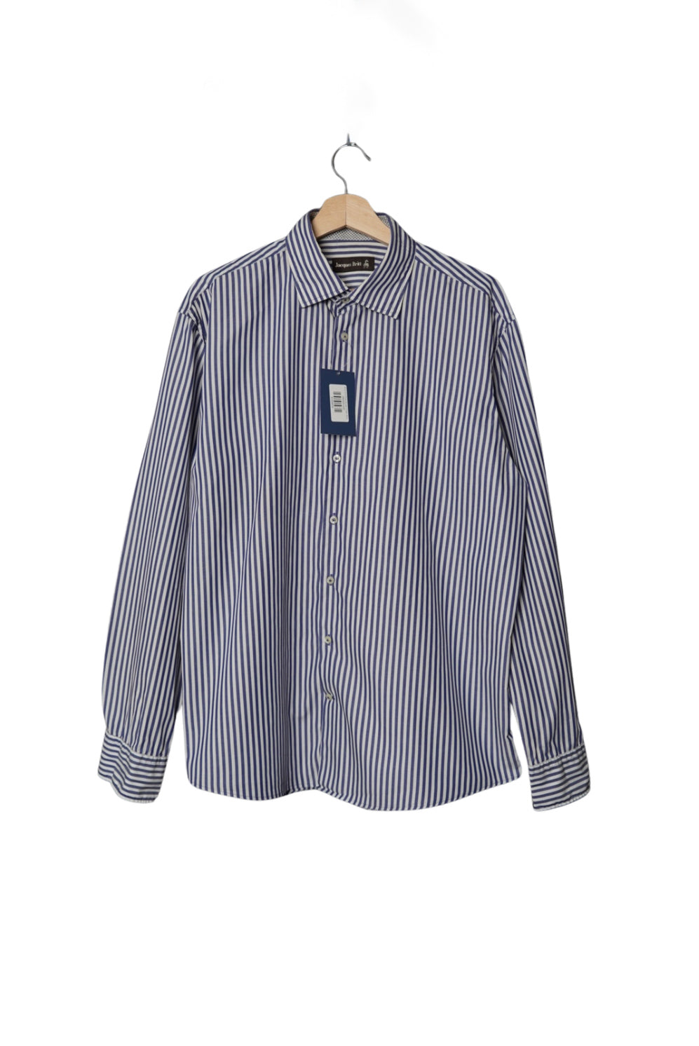 Blue and White Striped Cotton Shirt