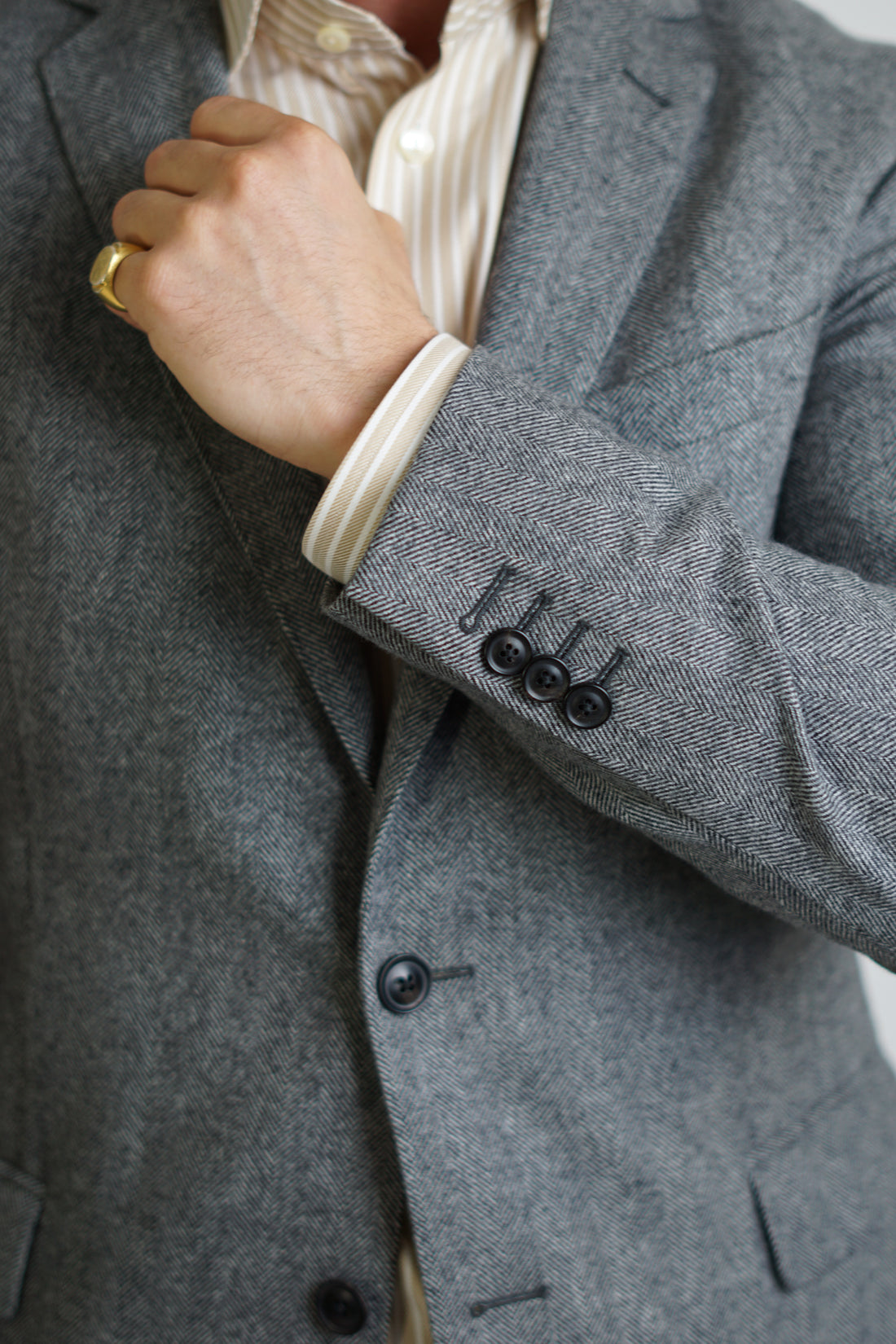 Gant Grey Herringbone Blazer