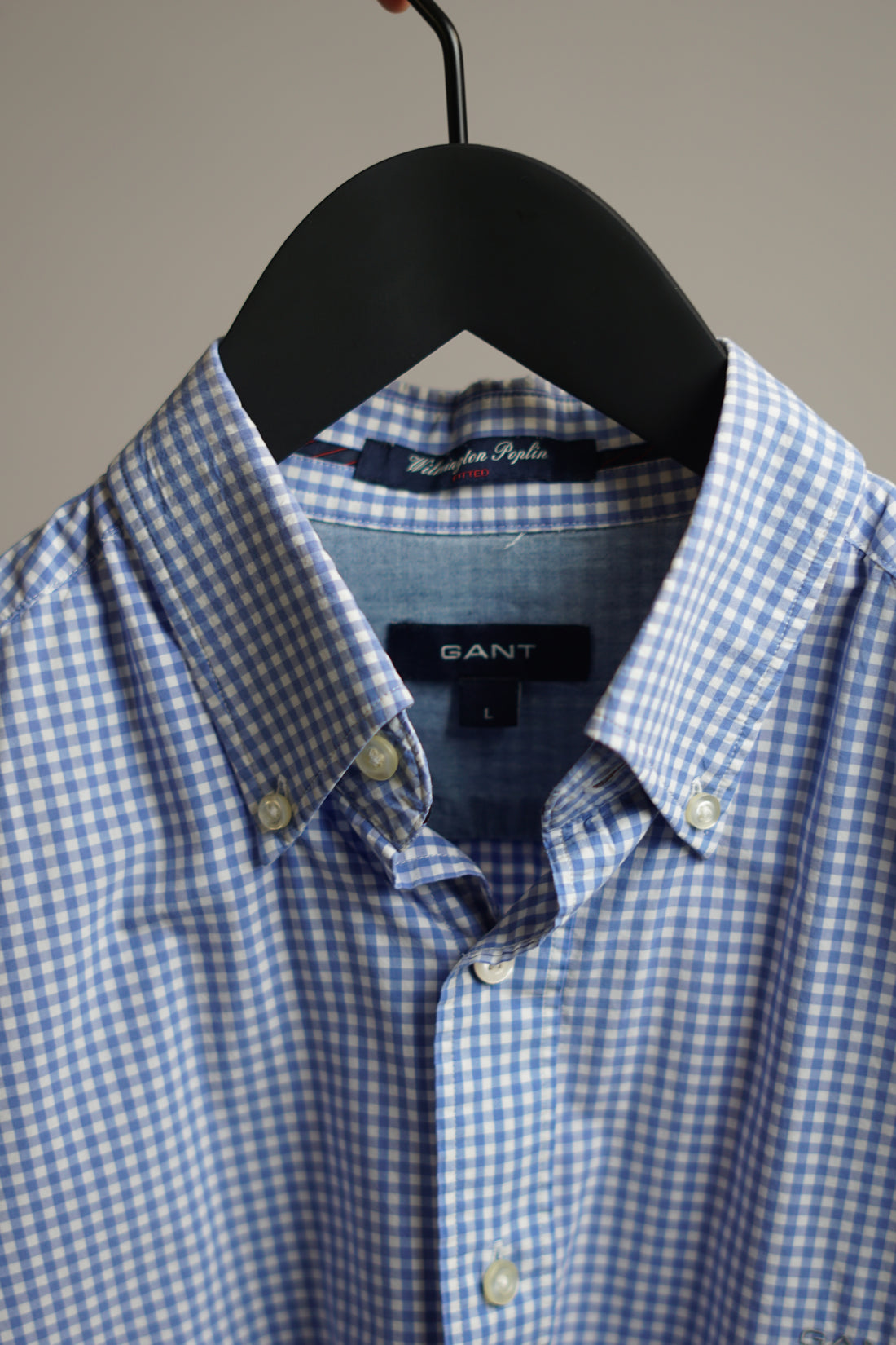 Gant Wilmington Poplin Fitted Lightblue Checkered Shirt