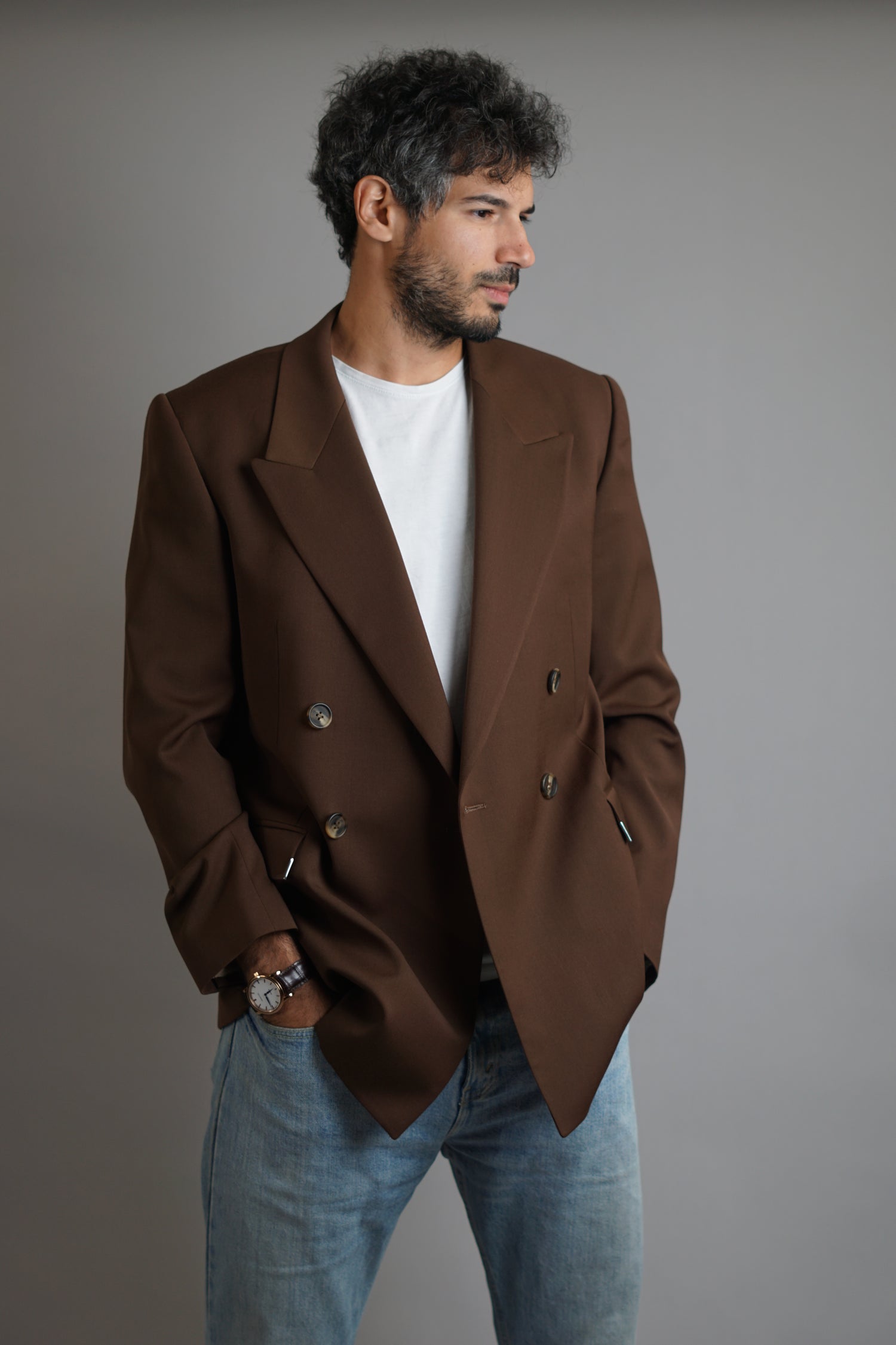 Han Kjøbenhavn Brown Boxy Double Breasted Blazer