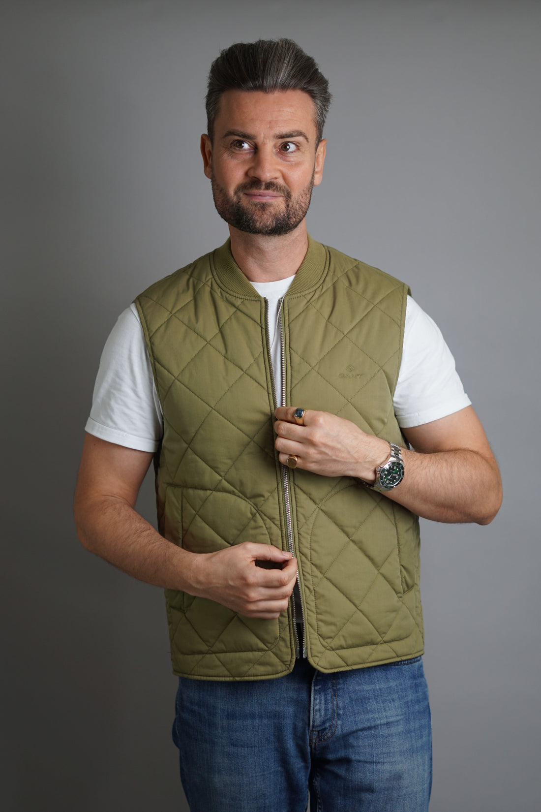 Gant Green Quilted Vest