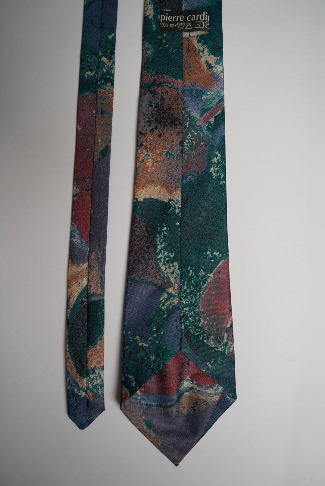 Pierre Cardin Green, Red and Navy Artisan Vintage Silk Tie
