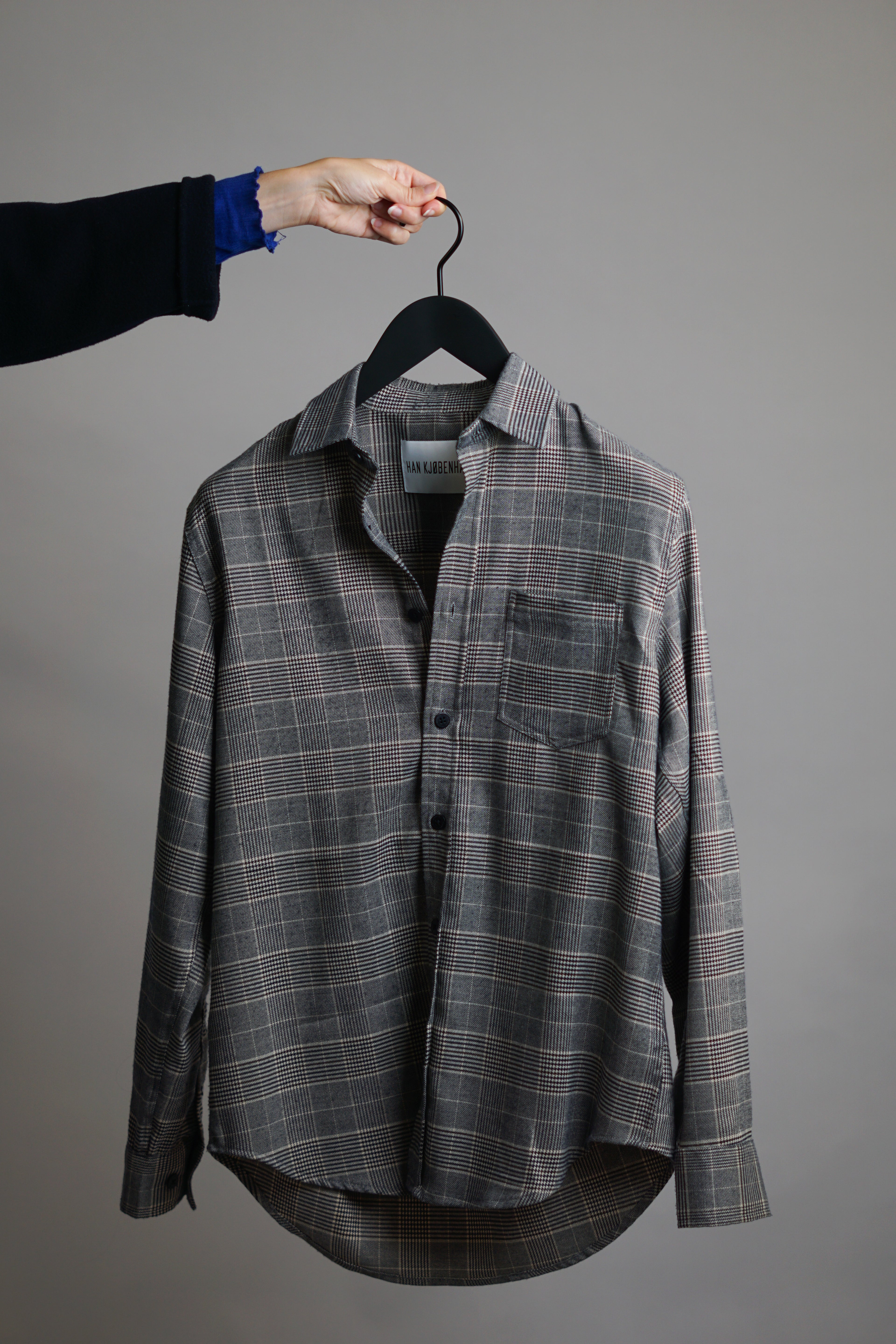 Han Kjøbenhavn Grey Checkered Overshirt