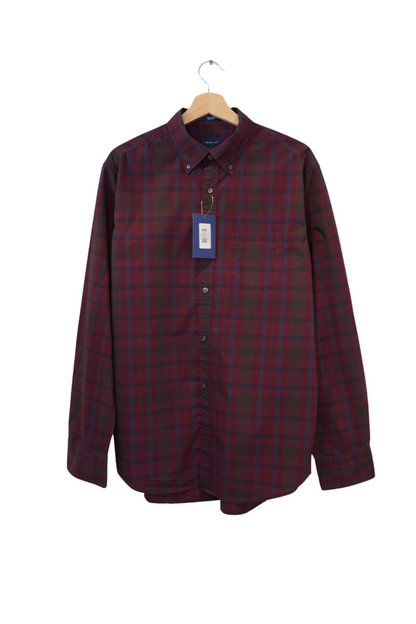 Gant Darkred Checkered Tech Prep Regular Shirt