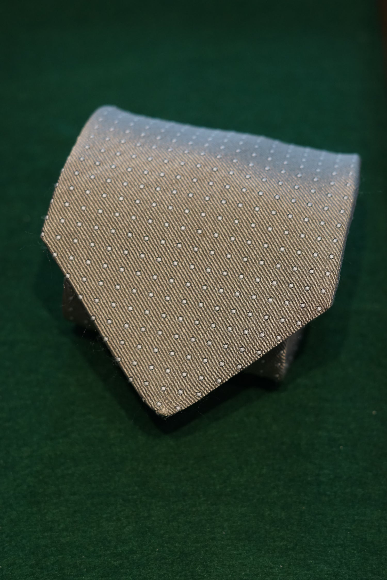 Ralph Lauren Polo Grey Dotted Silk Tie