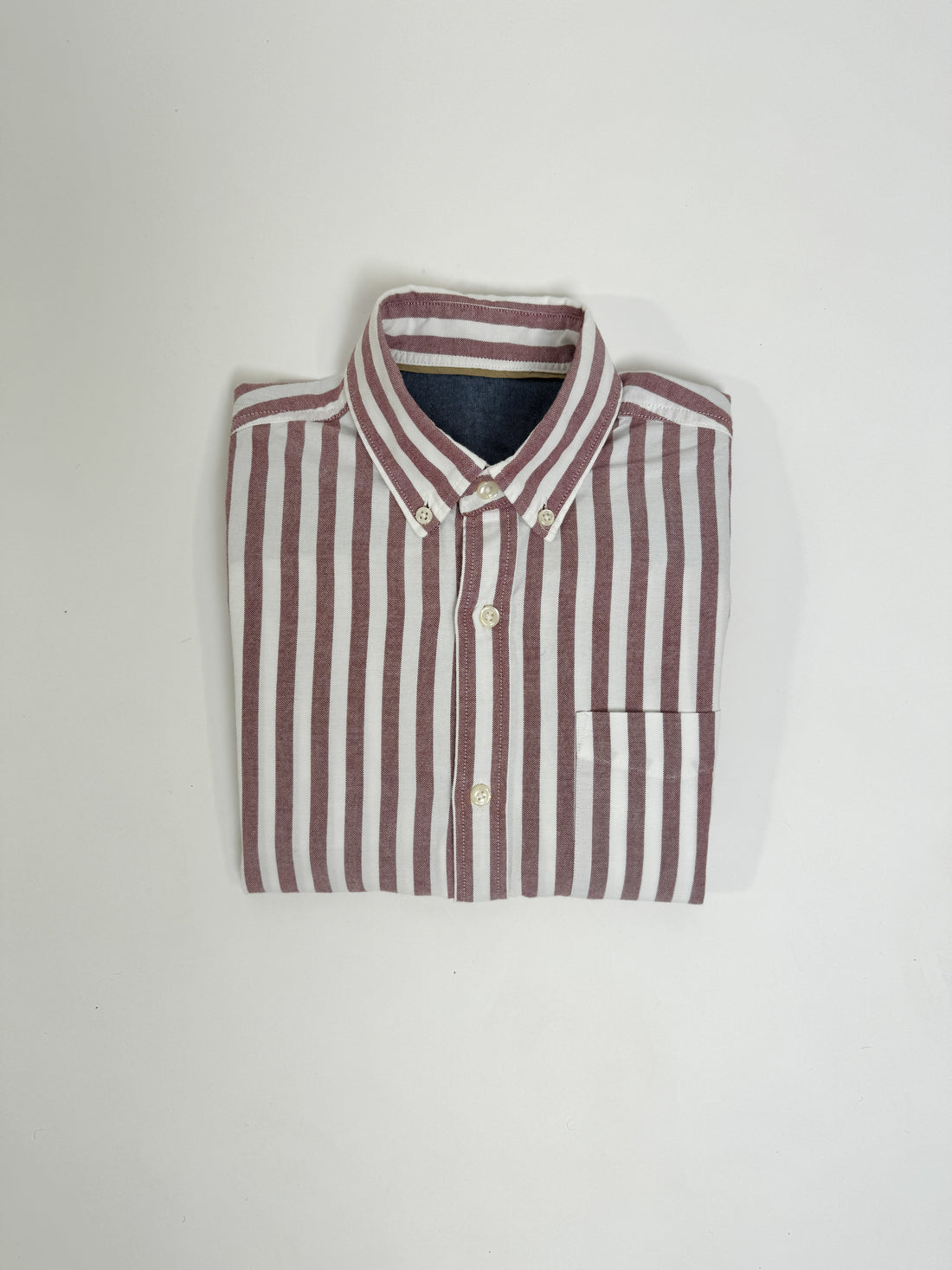 Vintage Red and White Striped Oxford Shirt