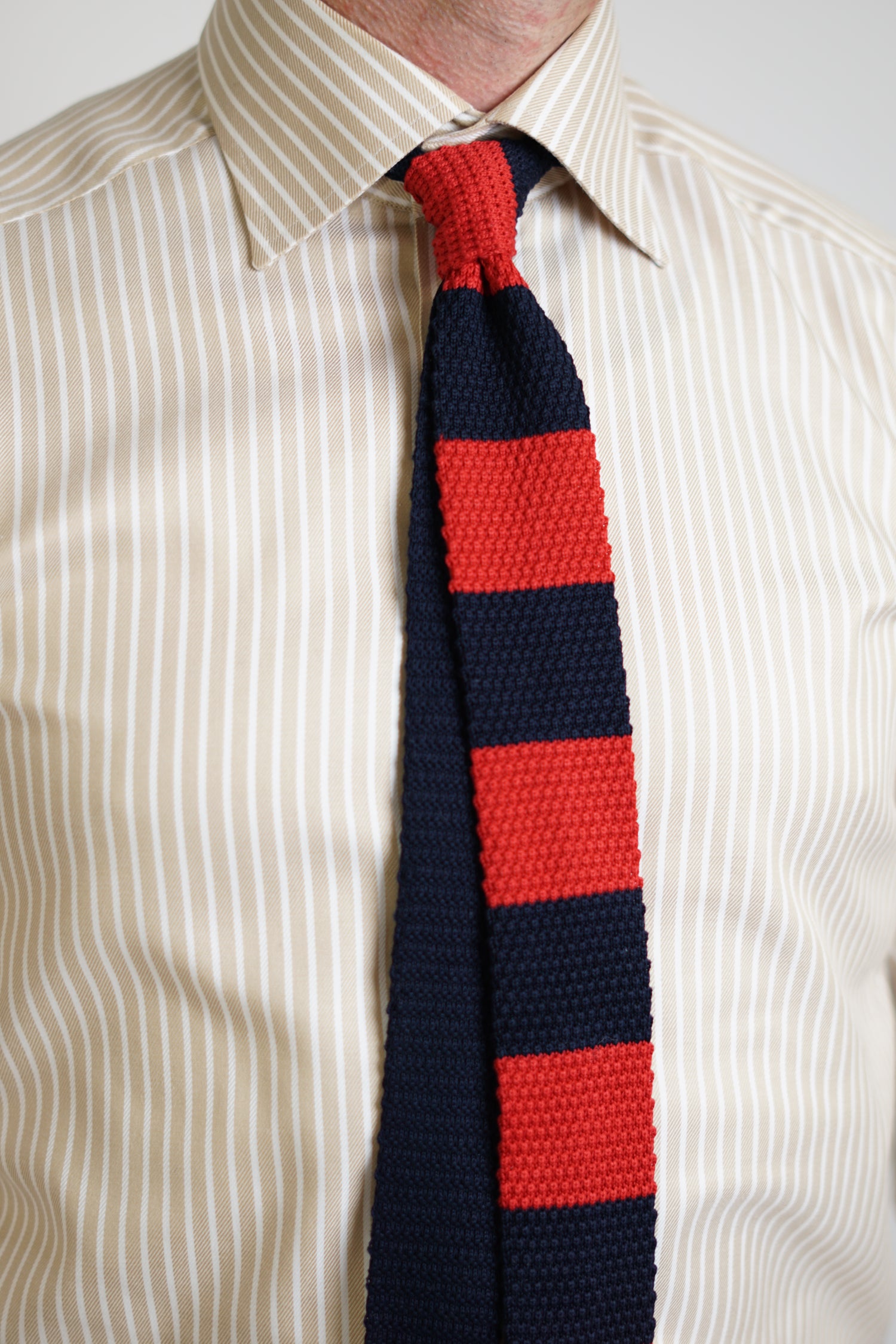 An Ivy Red and Navy Knitted Tie