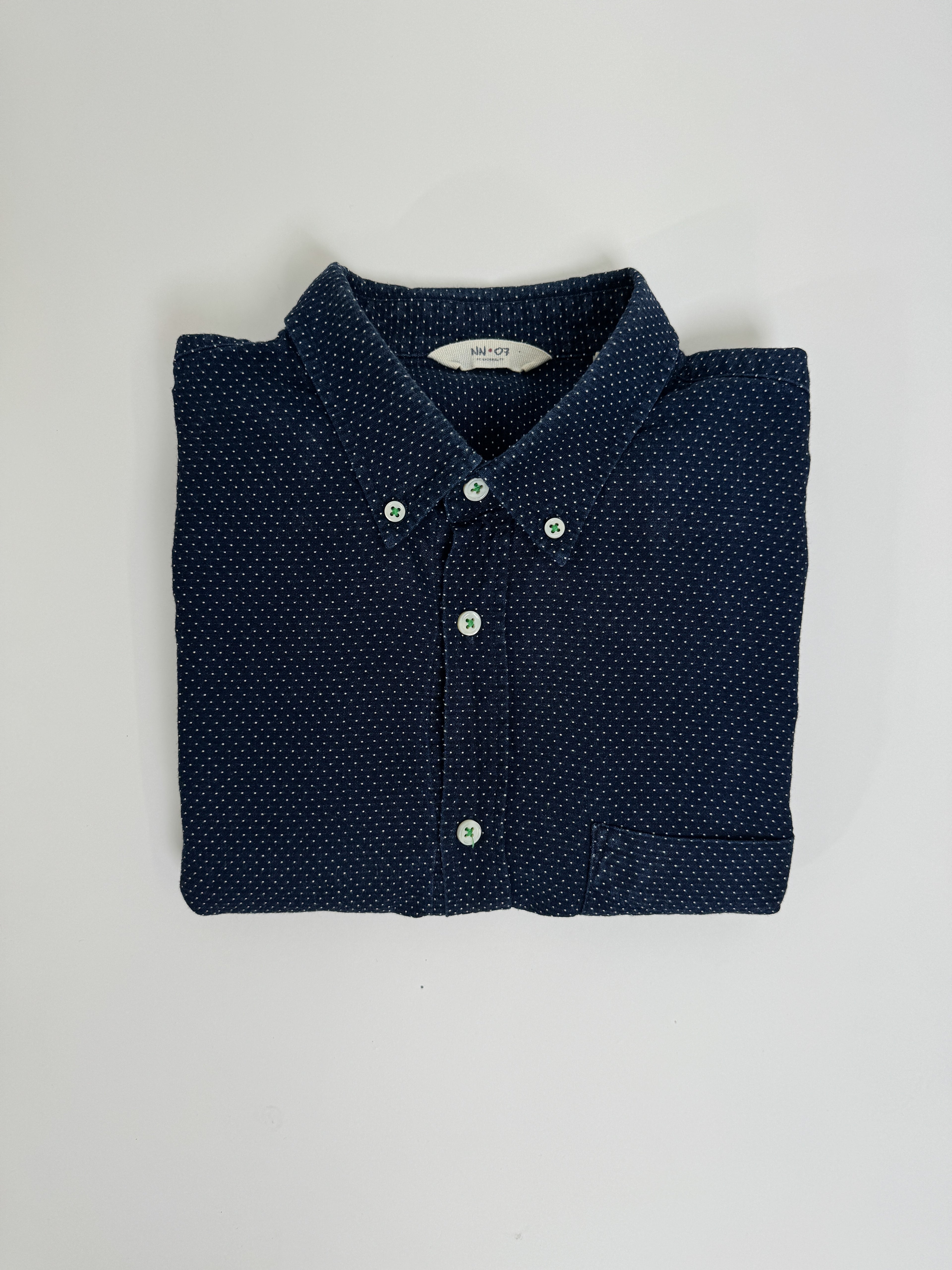 NN07 Darkblue Dotted Cotton Shirt