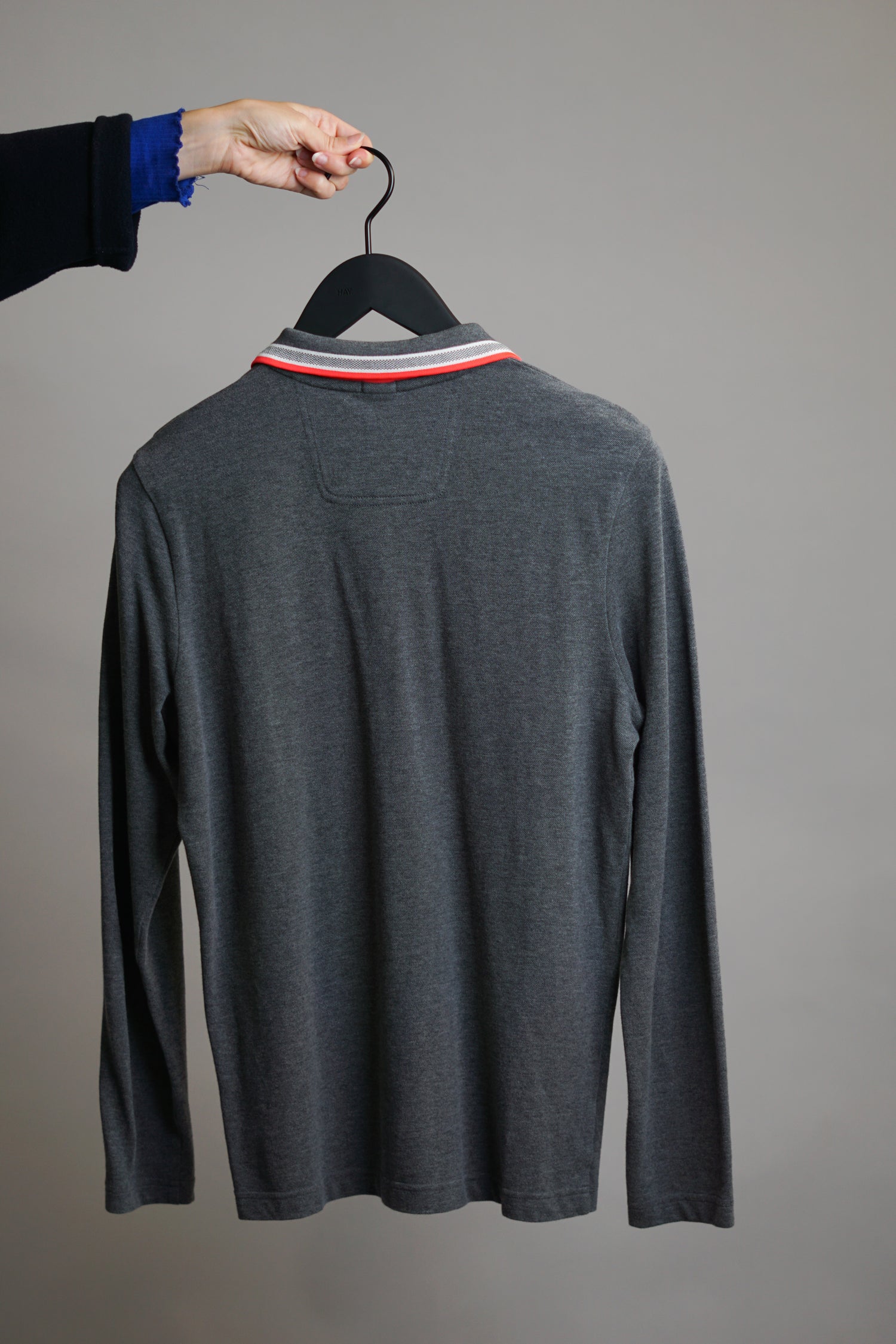 Hugo Boss Grey Modern Fit Long Sleeved Polo Shirt