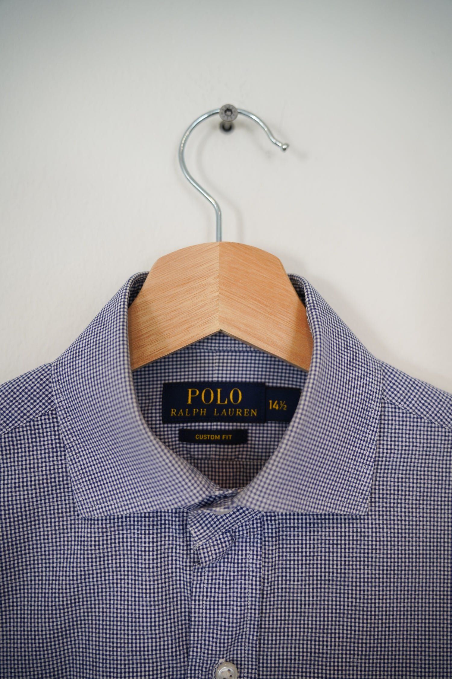 Ralph Lauren – Blau-weiß kariertes Baumwollhemd im Custom-Fit