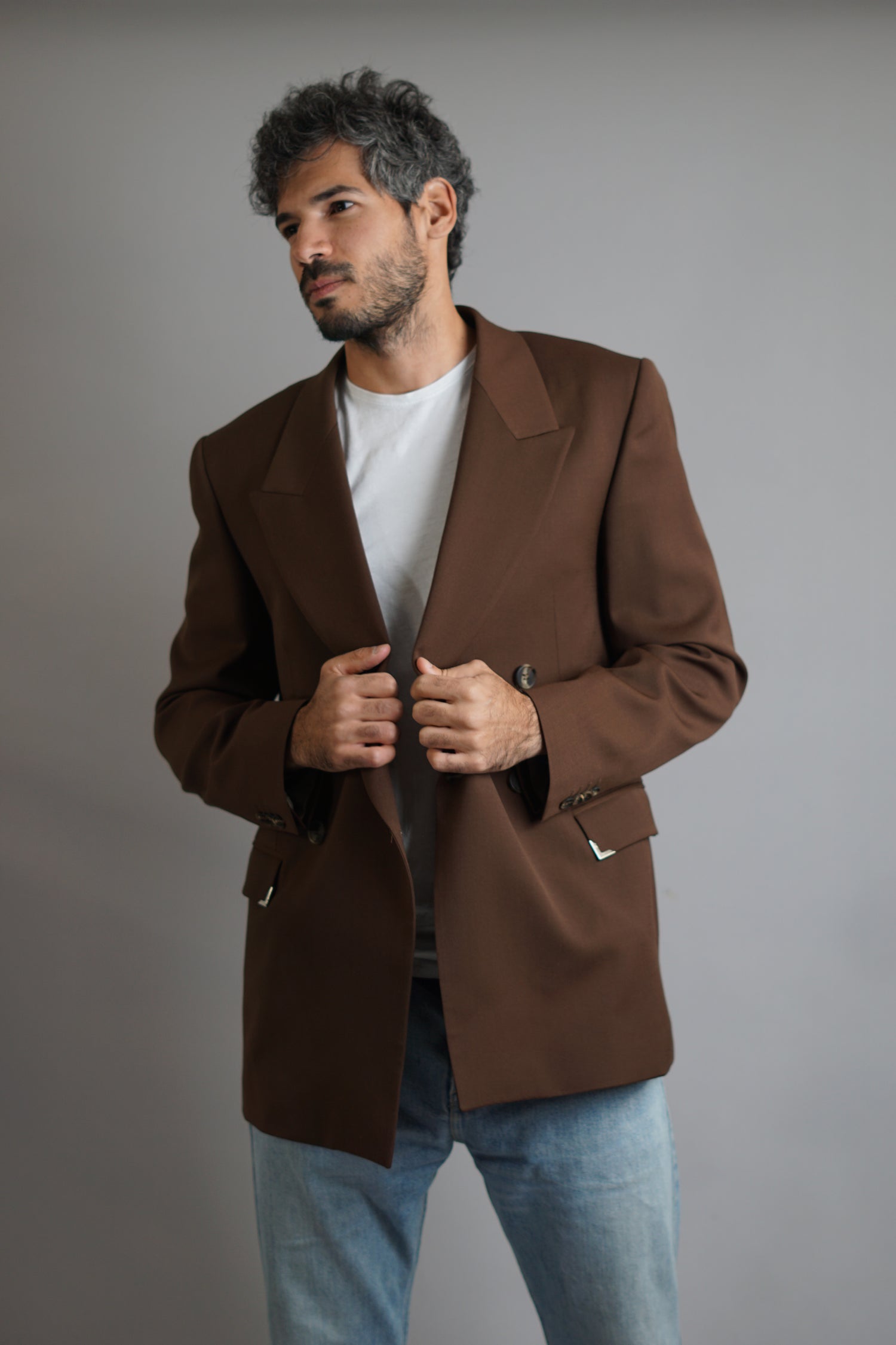 Han Kjøbenhavn Brown Boxy Double Breasted Blazer