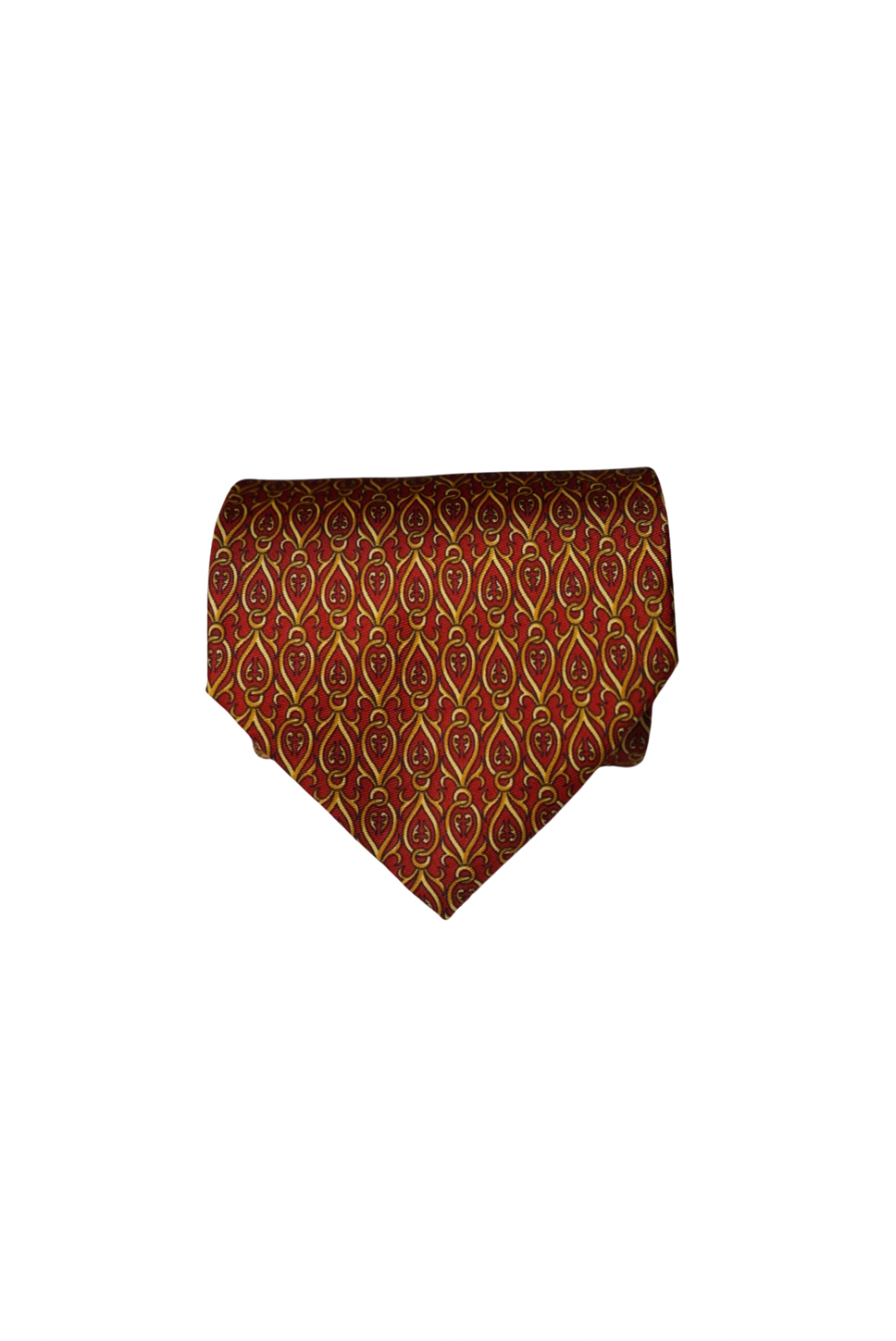 Antiche Seterie Fiorentine Red and Gold Silk Tie