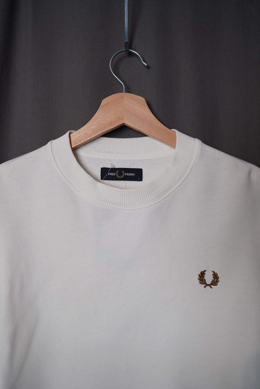 Fred Perry White Logo Cotton Sweatshirt