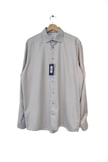 Eton Grey Checkered Contemporary Shirt