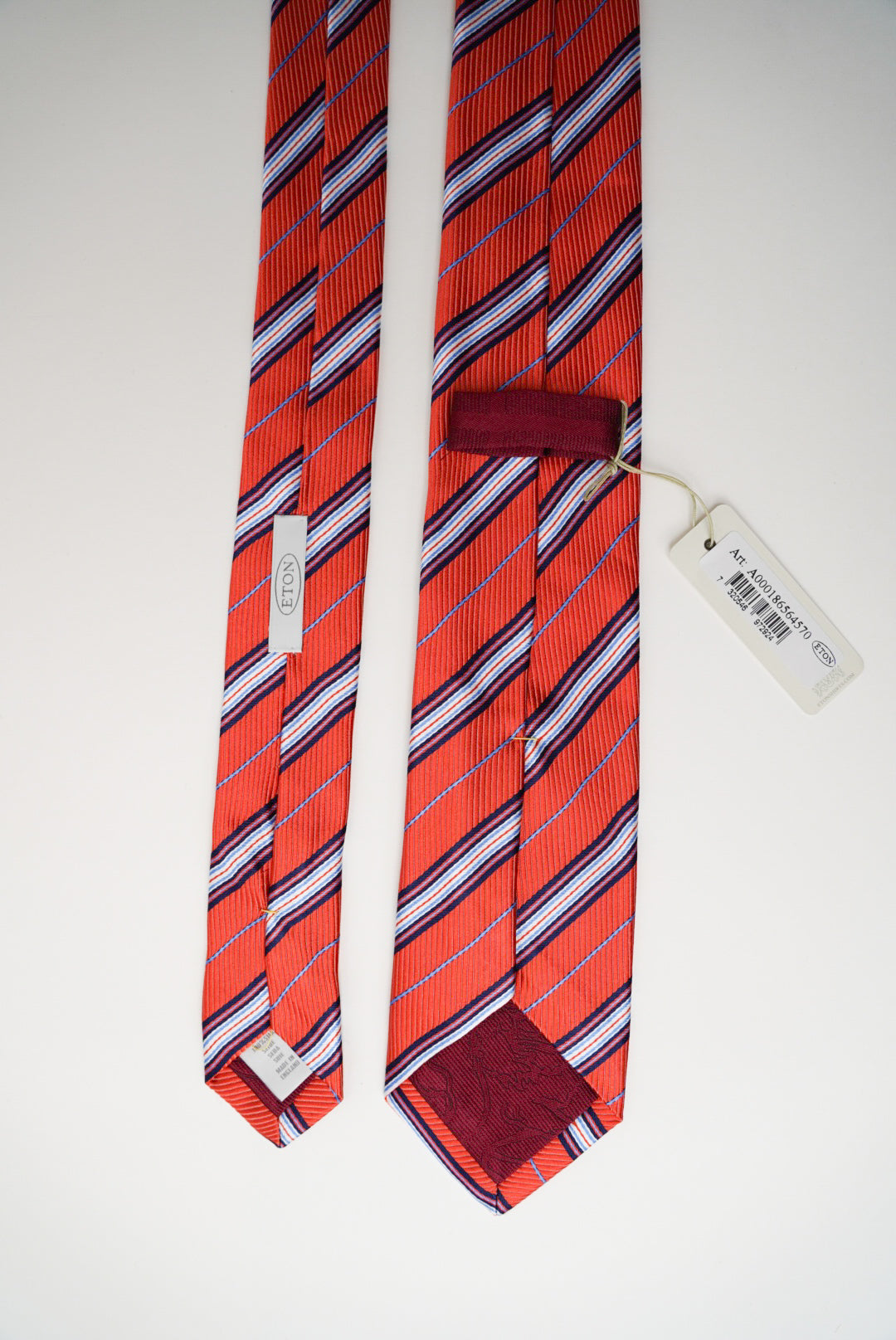 Eton Orange Striped Silk Tie