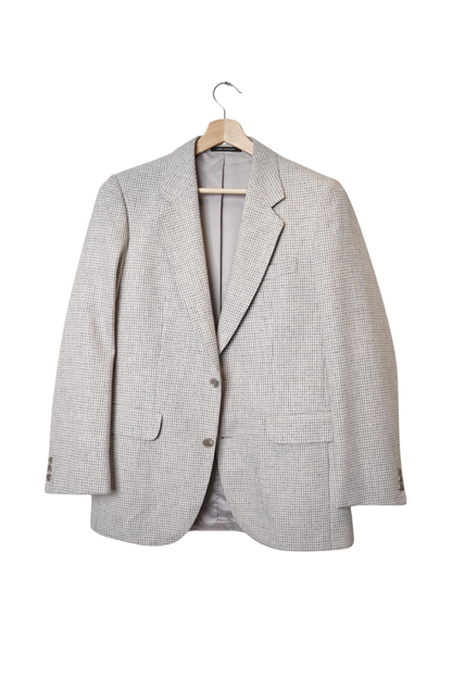 Tiger of Sweden White and Grey Checkered Wool Sports Blazer