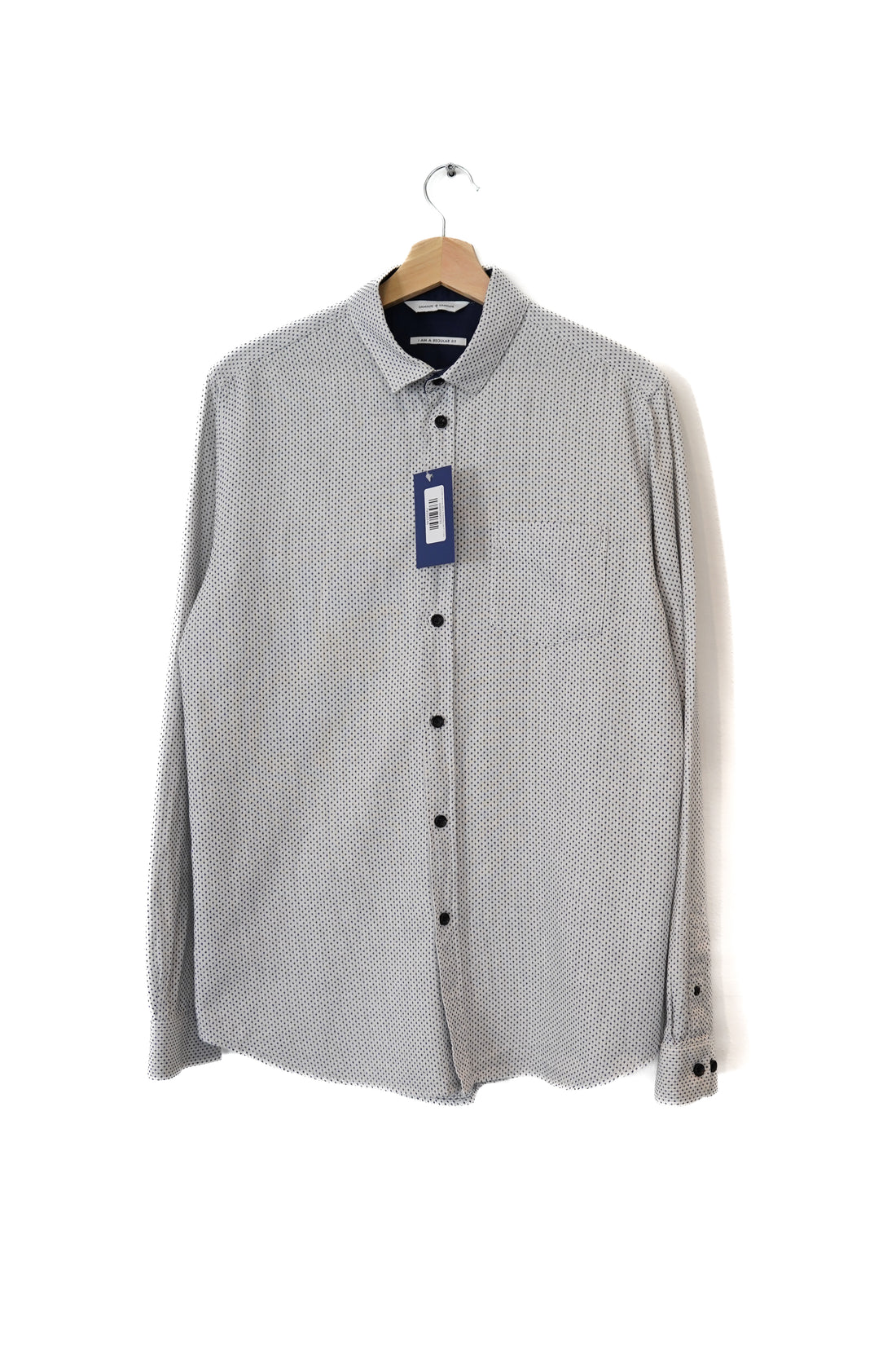 Samsøe Samsøe White Dotted Regular Fit Cotton Shirt