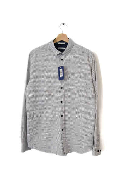 Samsøe Samsøe White Dotted Regular Fit Cotton Shirt
