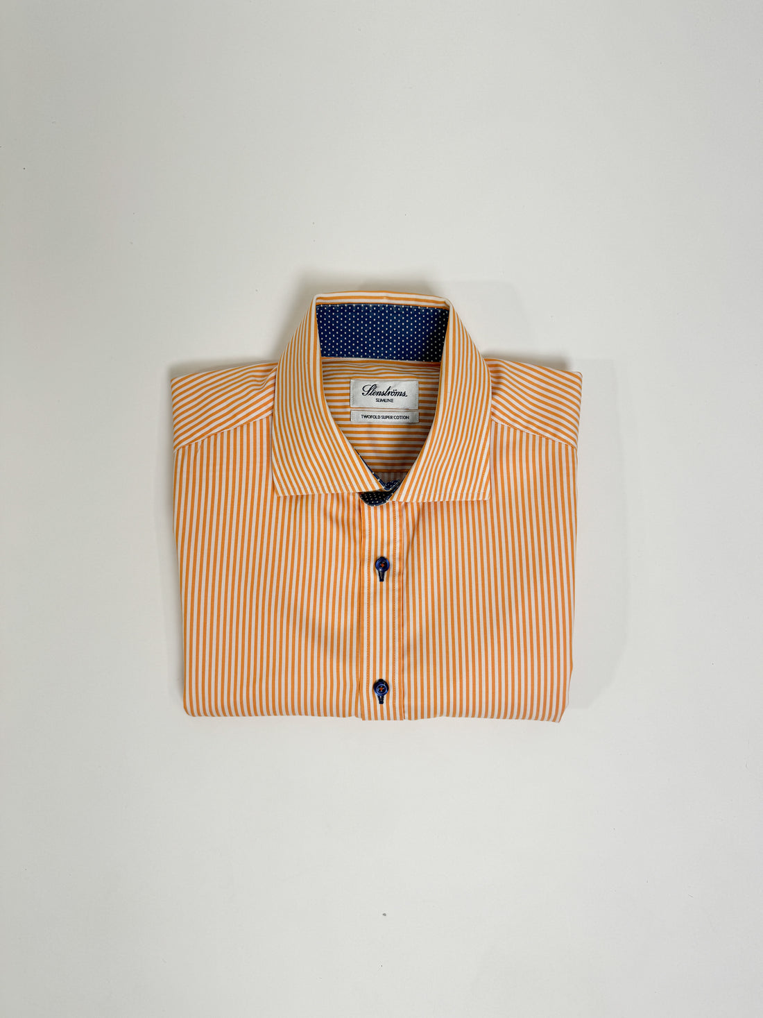 Stenströms Orange Striped Slimline Twofold Super Cotton