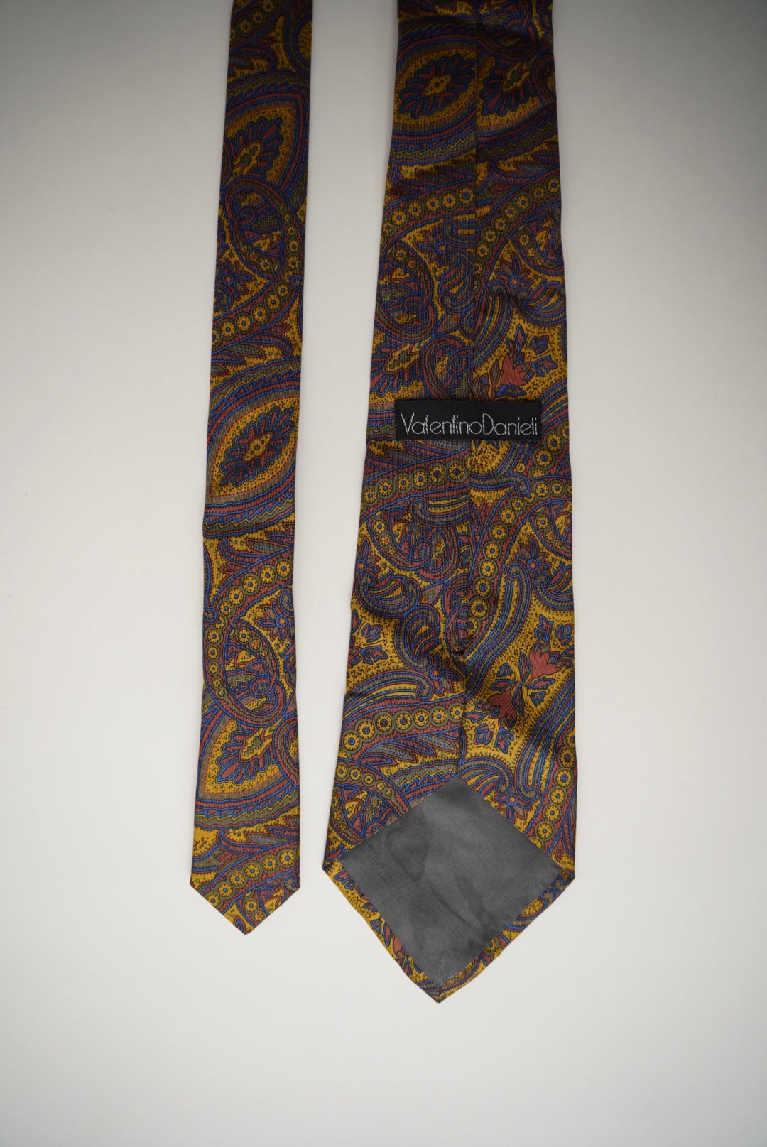 Valentino Danieli Red, Yellow and Navy Paisley Silk Tie