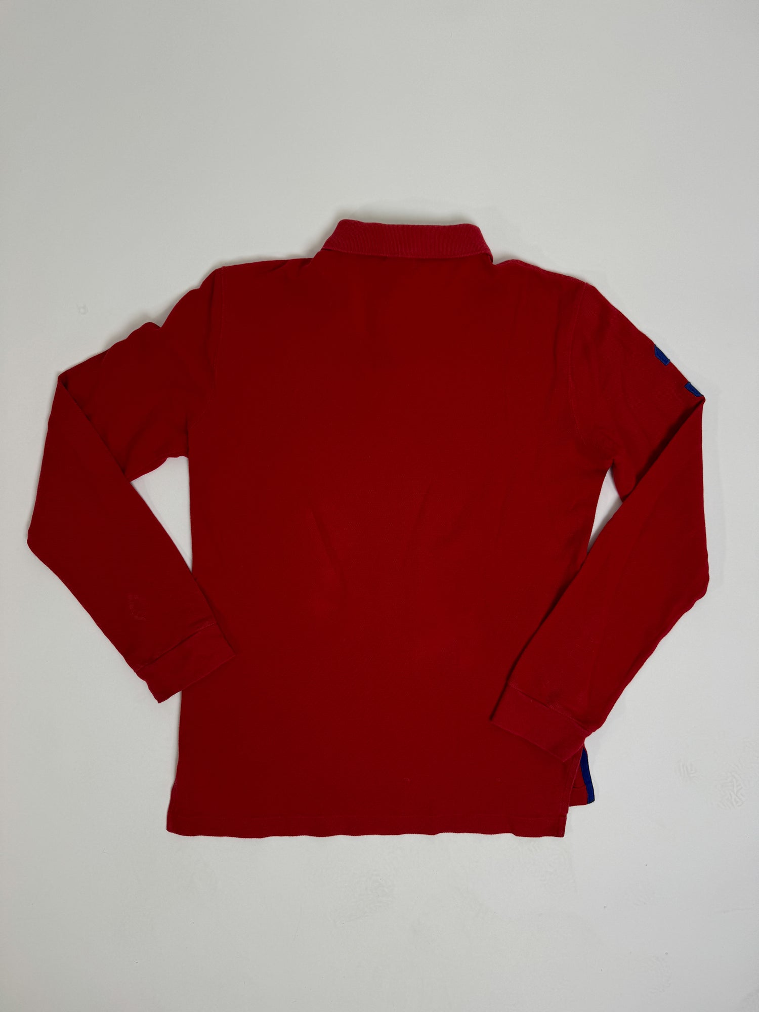 Ralph Lauren Red Crest Long Sleeved Custom Fit Polo Shirt