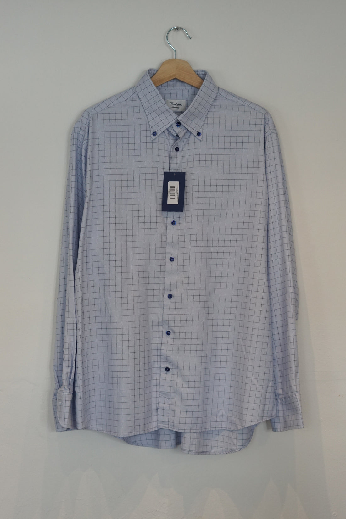 Stenströms Lightblue Fitted Body Checkered Shirt