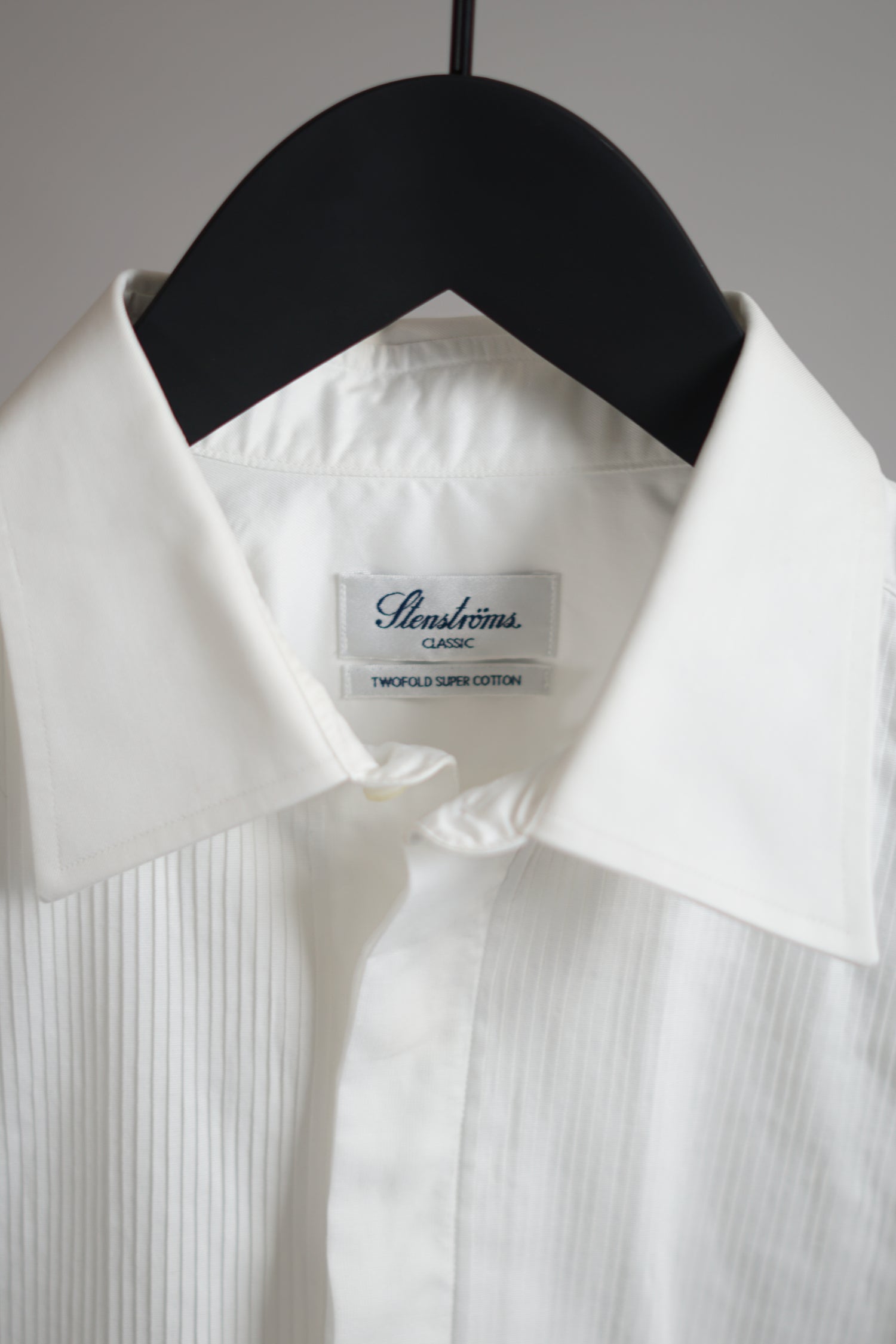 Stenströms White Twofold Super Cotton Classic Tuxedo Shirt