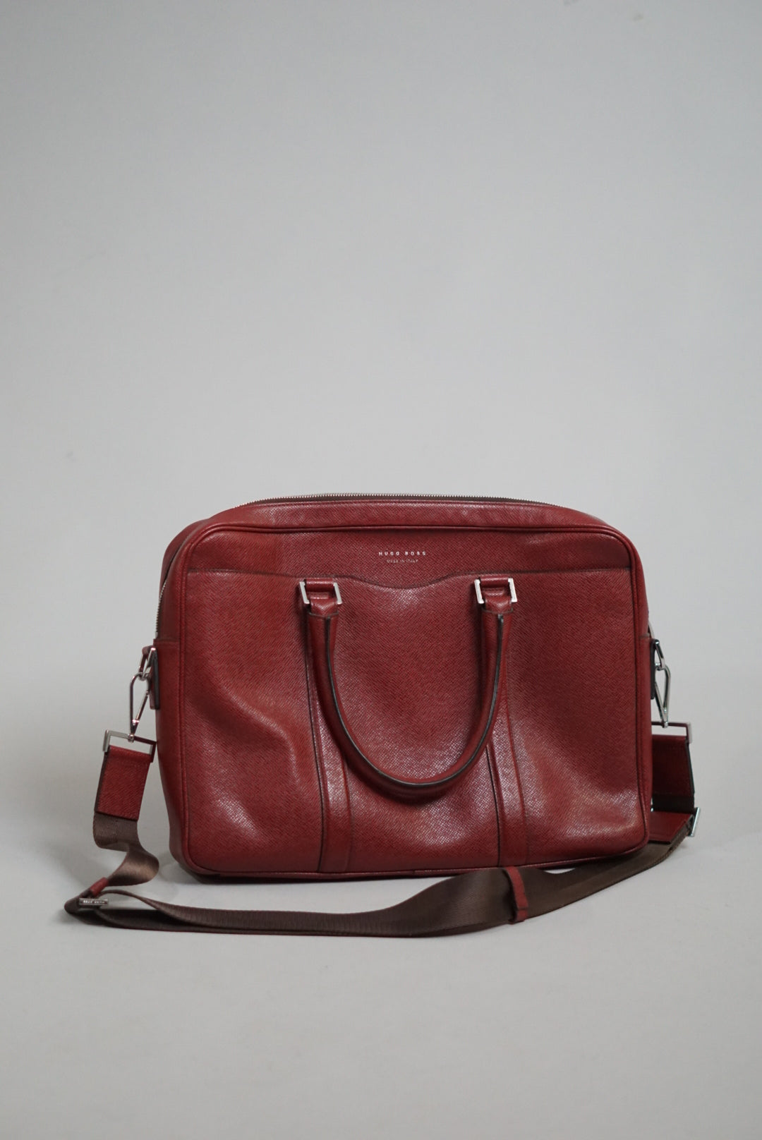 Hugo Boss Red Leather Attaché Case