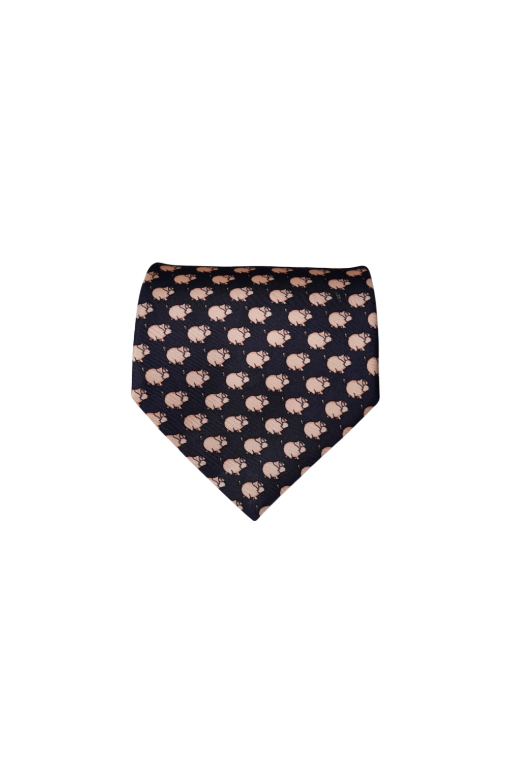 Beaufort Navy Pig Print Vintage Silk Tie