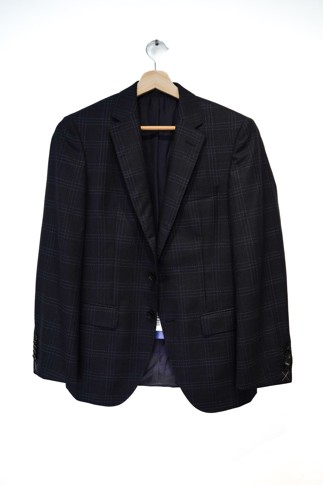 Hugo Boss Tailored Navy Checkered Blazer