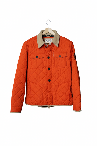Morris Orange Button and Zip Quilted Jacket