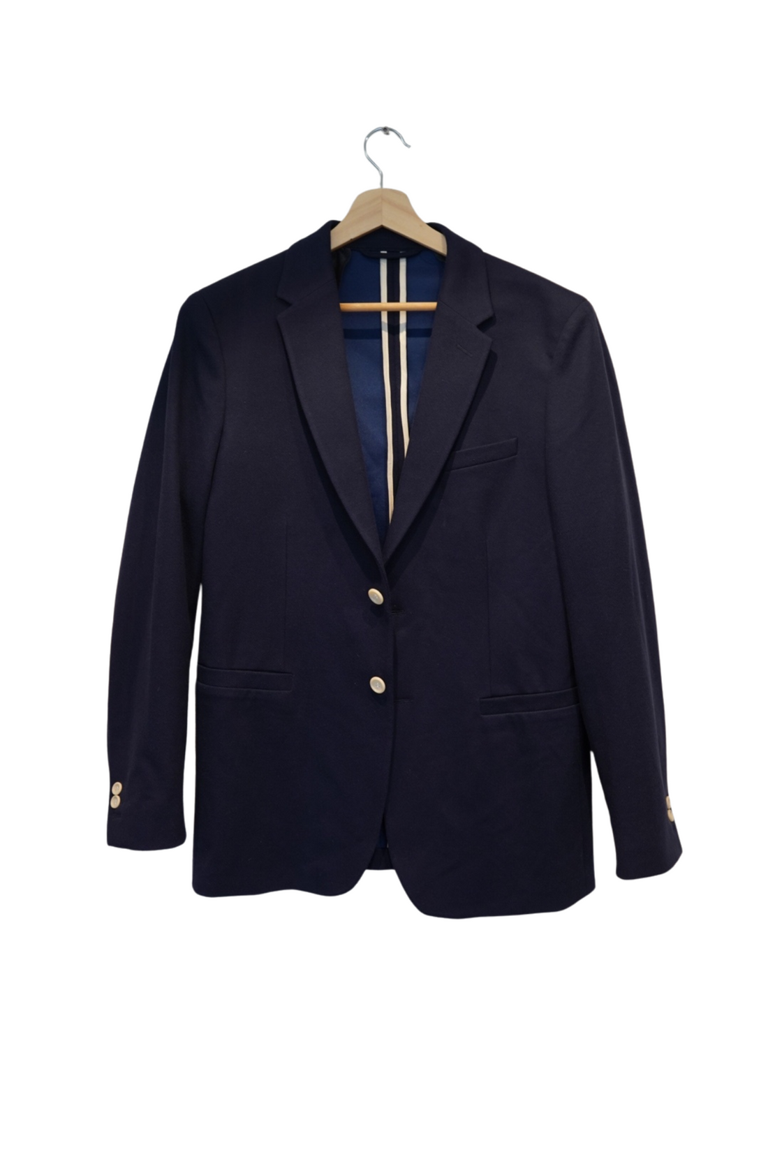 Gant Navy White Button Slim Cotton Blazer