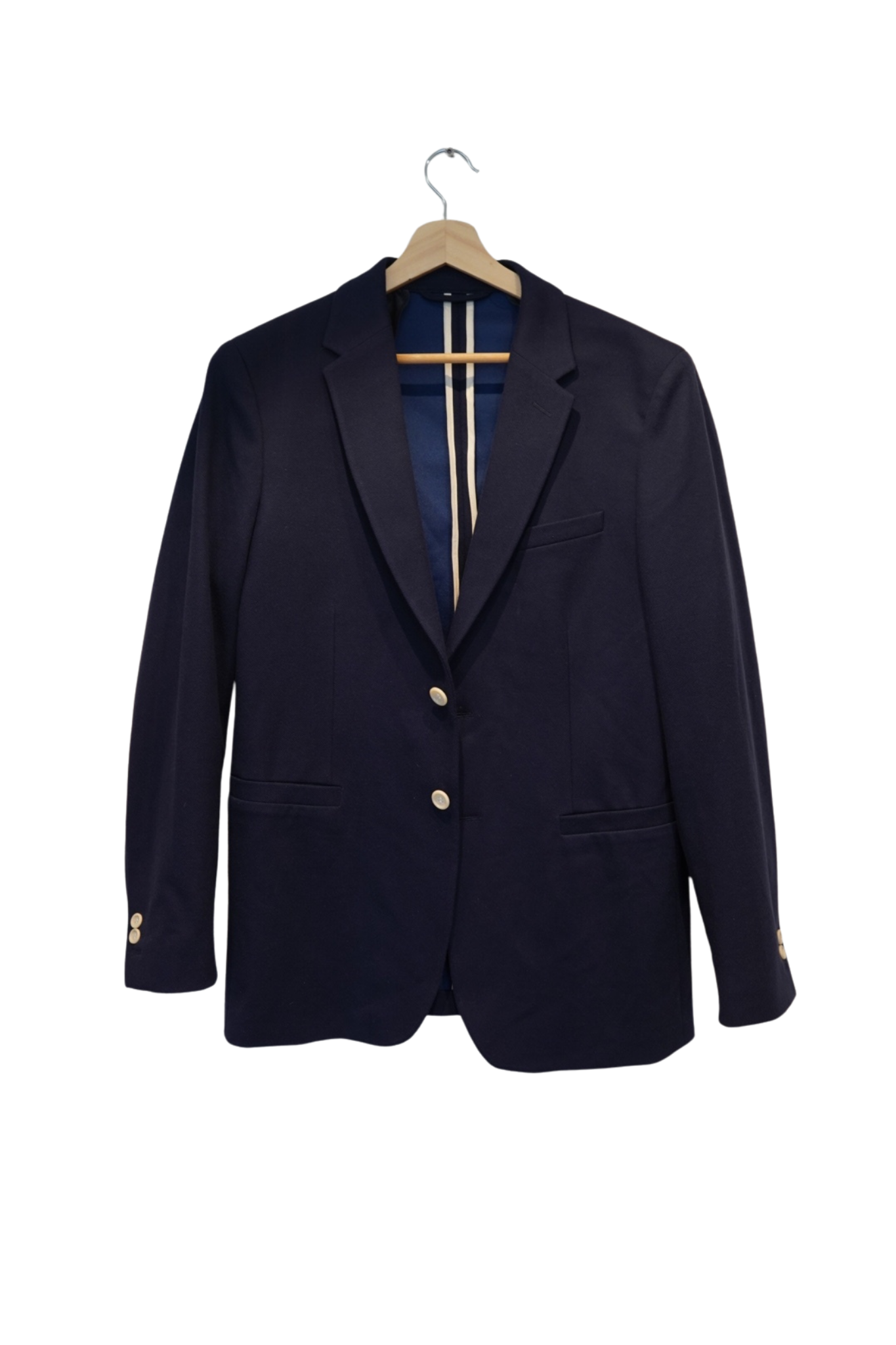 Gant Navy White Button Slim Cotton Blazer