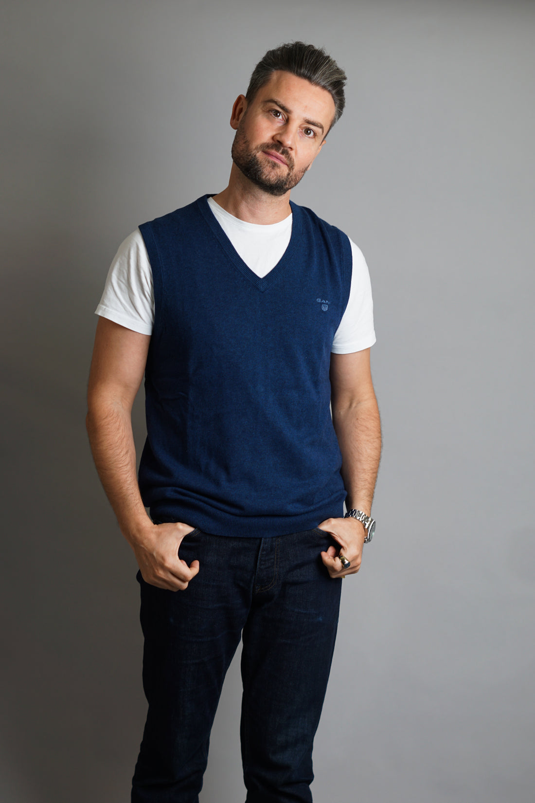 Gant Navy Knit Vest