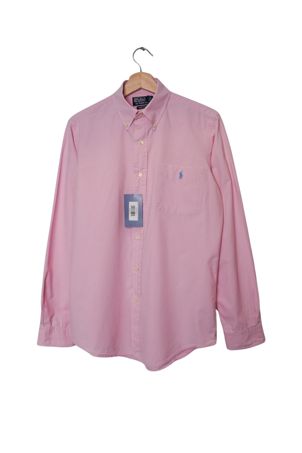 Ralph Lauren Pink Checkered Custom Fit Button Down Cotton Shirt