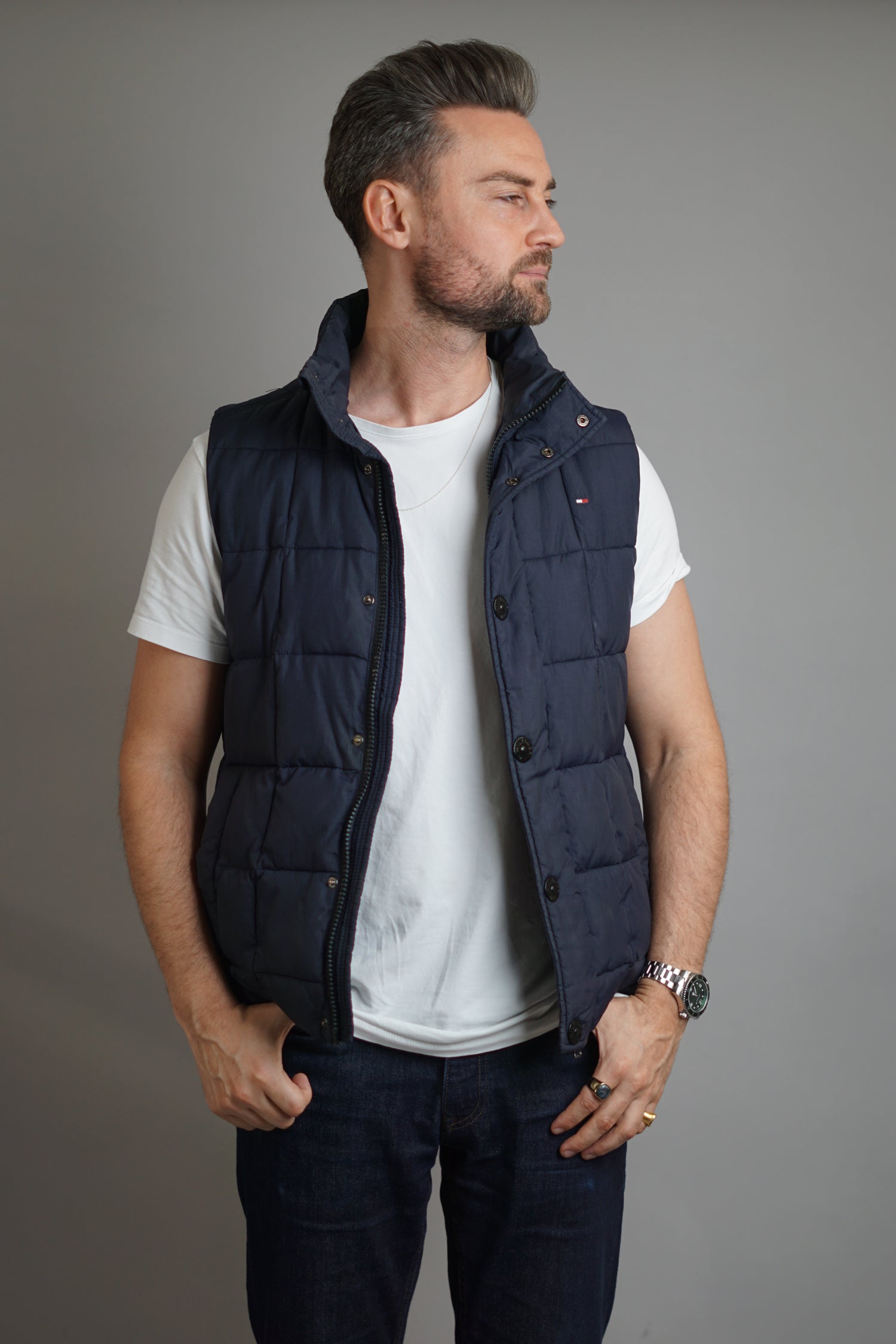 Tommy Hilfiger Navy Quilted Vest