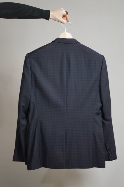 Sand Copenhagen Navy Virgin Wool Checkered Suit