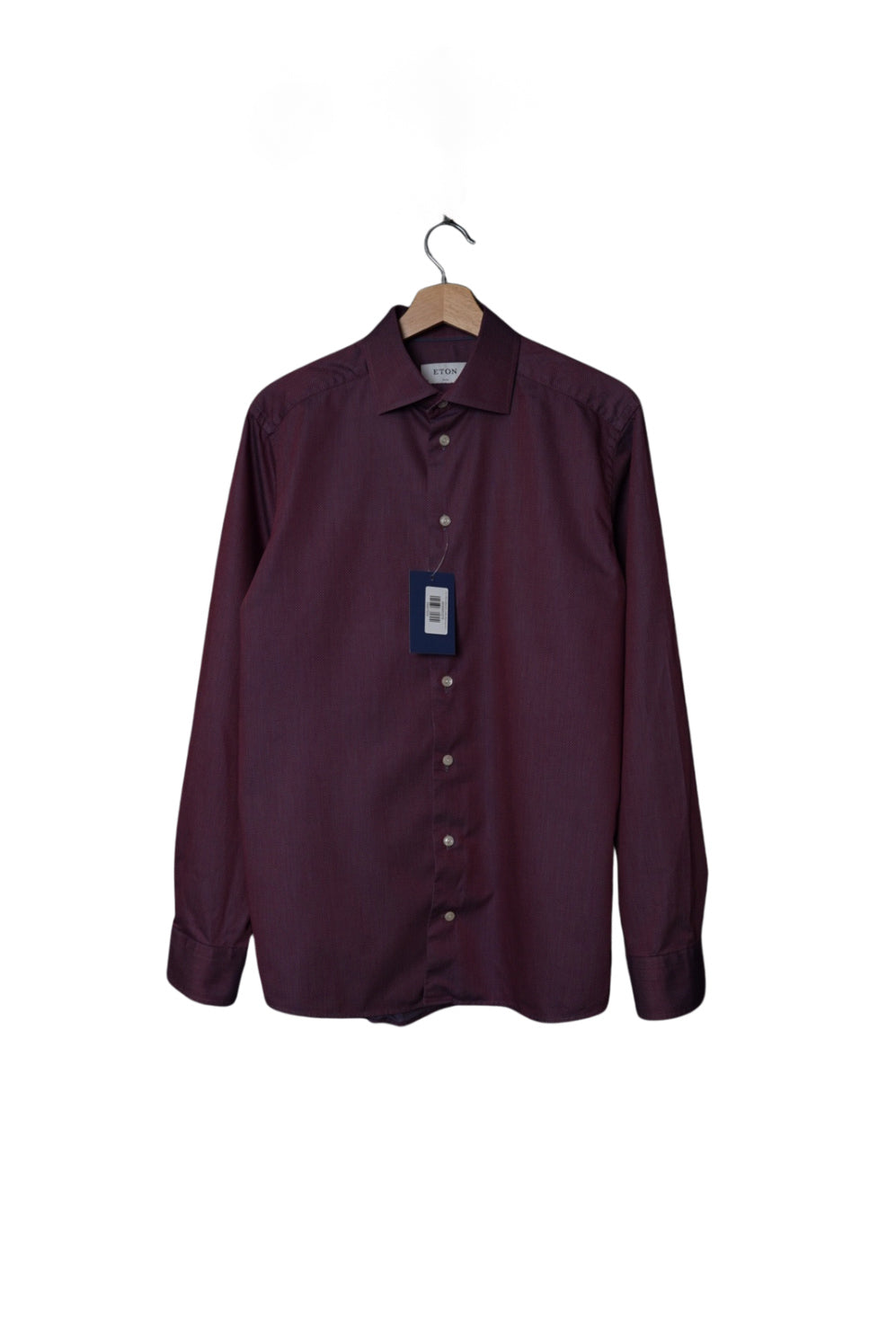 Eton Red Dotted Slim Cotton Business Shirt