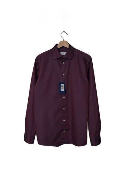 Eton Red Dotted Slim Cotton Business Shirt
