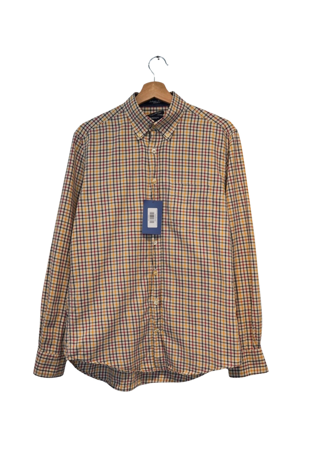 Gant Red, Blue and Yellow Checkered Midtown Twill Regular Fit Cotton Shirt
