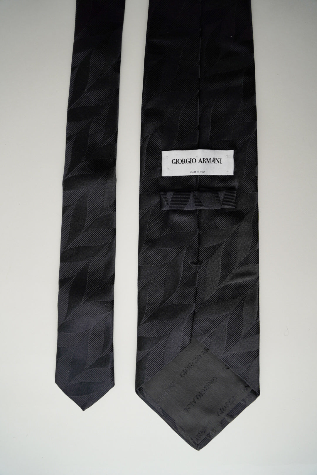 Giorgio Armani Black Flower Print Silk Tie