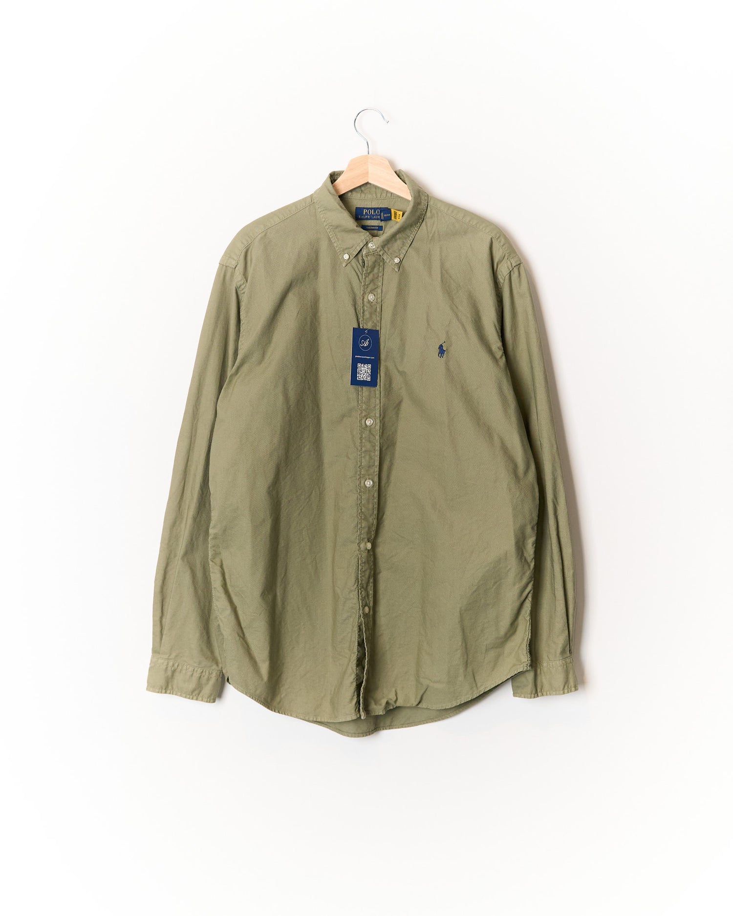 Polo Ralph Lauren Olive Green Custom Fit Cotton Oxford Button Down Shirt