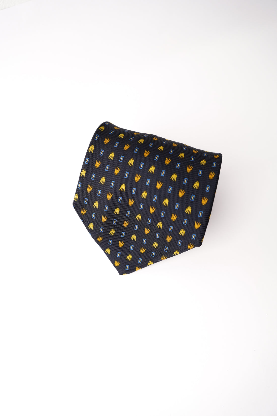 Saint Michel Vintage Navy Dotted Made In Italy Silk Tie