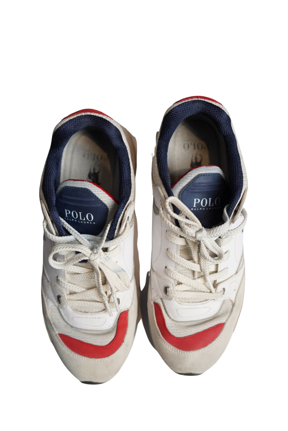 Ralph Lauren White, Red and Navy Trackstr Sneakers