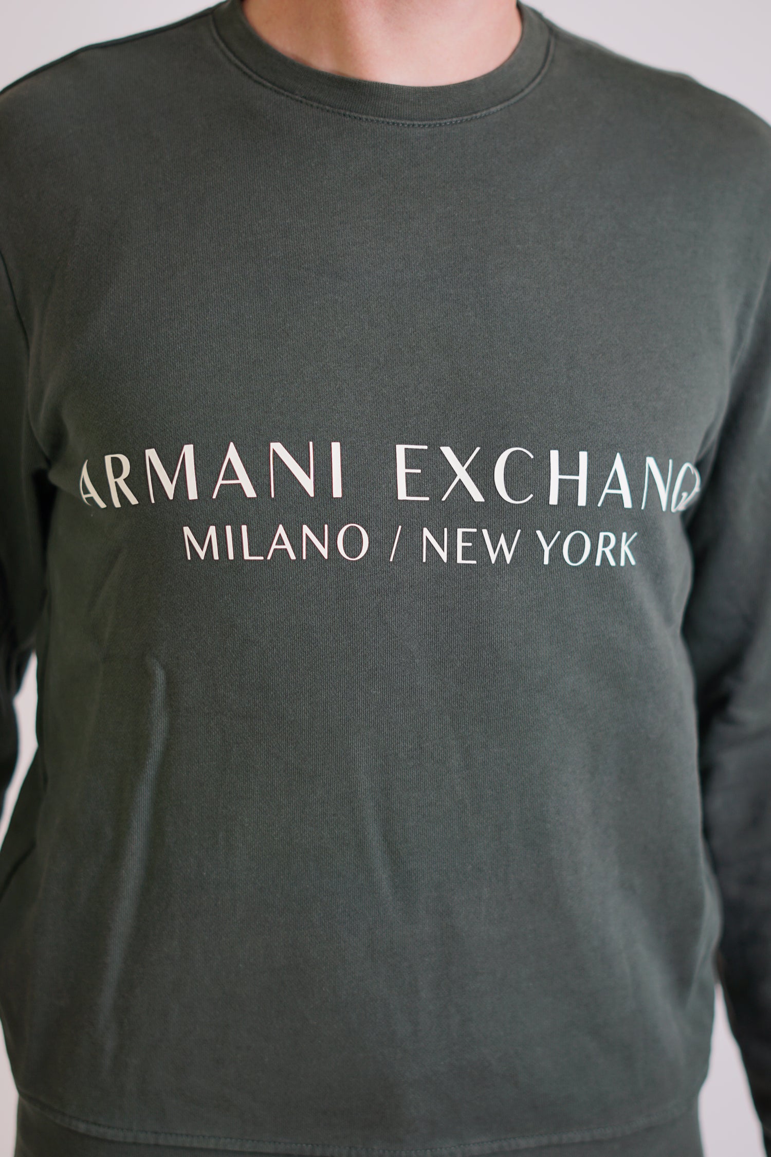 Armani Exchange Green Milano/New York Print Sweatshirt