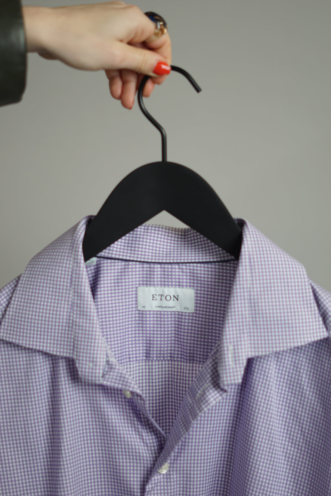 Eton Purple Checkered Contemporary Shirt